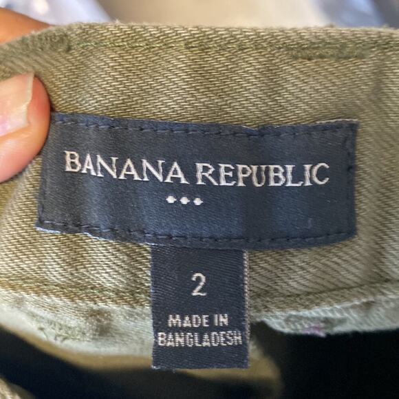 Banana Republic Cargo Ankle Pants green Neutral Minimalist Pockets barrel chic 2 - Picture 8 of 10